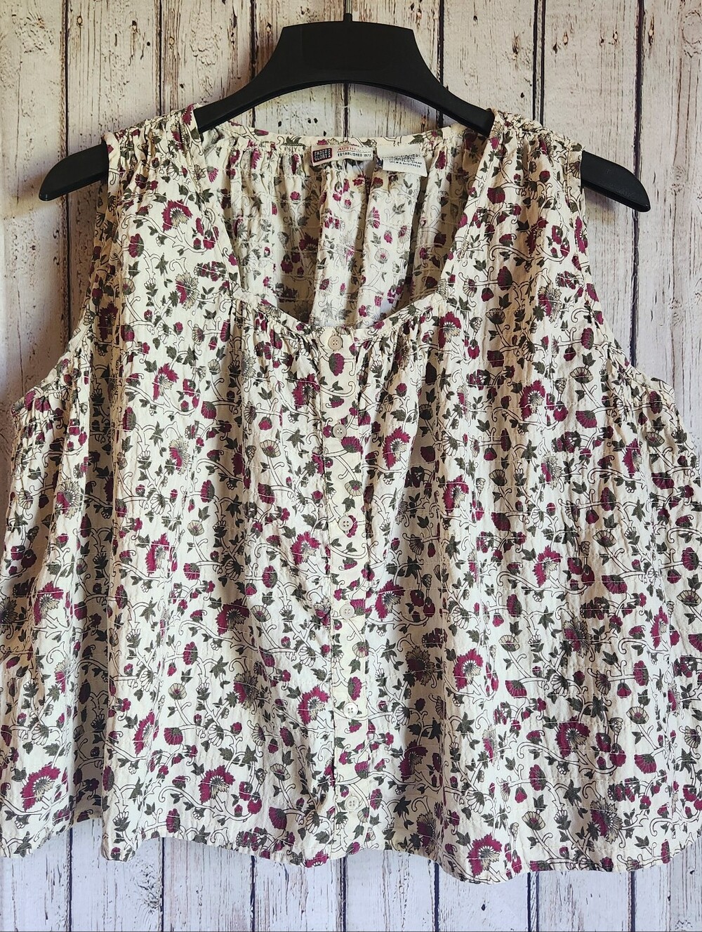 Y2K Faded Glory Cotton Floral Tank Top XL Cottagecore Boho Prairie